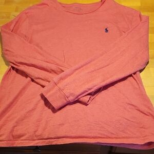 Ralph Lauren Light Red Heathered Long Sleeve T.